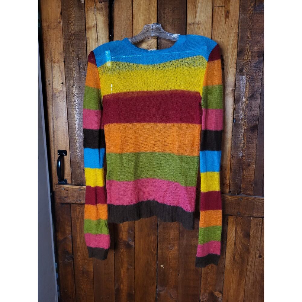 Vintage Lightweight Retro Striped 90s Y2K Preppy Bellacore Long Sleeve 2000s L